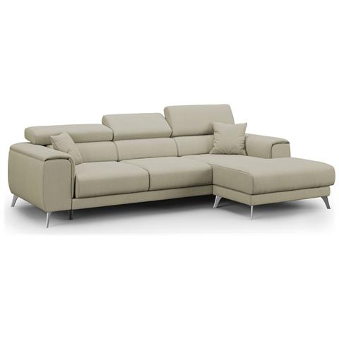 Fusion Divano Angolare In Tessuto Smacchiabile T05 Panna - Foto 1