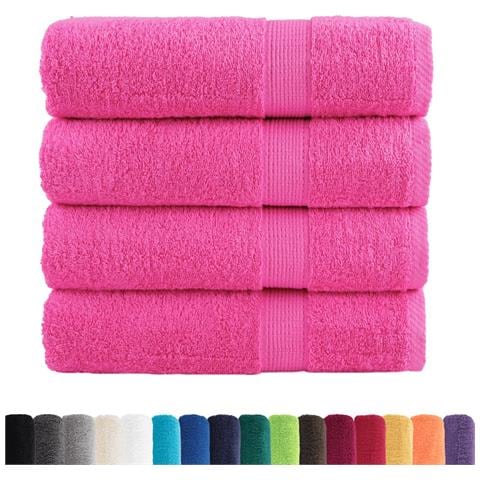 Asciugamani da Doccia SOLUND 4 pz Rosa 70x140 cm 600 g/m² - Foto 2