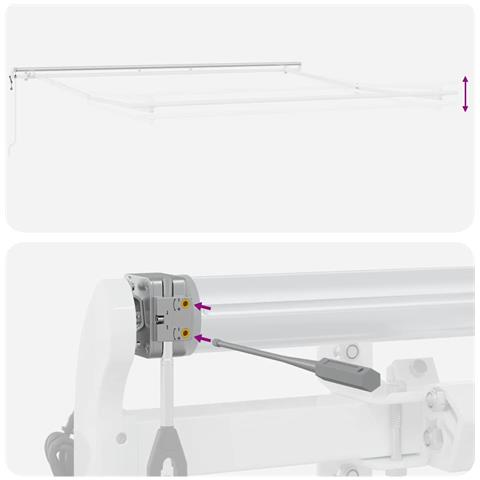 Tenda da Sole Bianco 4 × 3,5 m Metallo - Foto 8