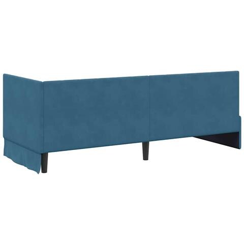 Cornice del letto ad angolo Blu 80 x 200 cm Velluto - Foto 9