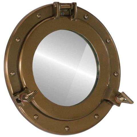 Specchio da Parete Design Oblò Ø30 cm in Alluminio e Vetro - Foto 1