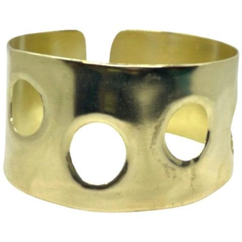 Bracciale ""laguna"", Bracciale Largo In Ottone Dorato - Foto 2