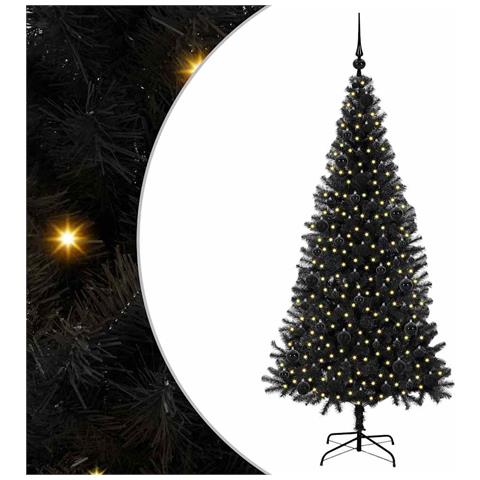 Albero di Natale con 300 LED con supporto Nero 180 cm PVC - Foto 1