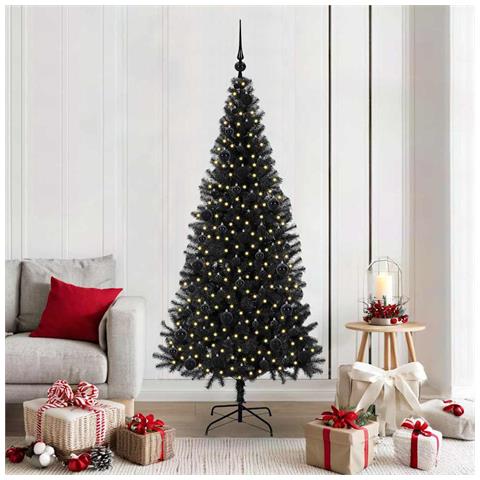 Albero di Natale con 300 LED con supporto Nero 180 cm PVC - Foto 2
