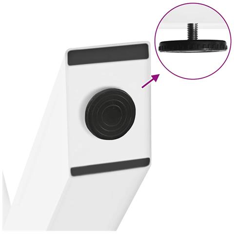 Gambe per tavolo da pranzo a forma di X 2 pz bianche 57x(72-73) cm in acciaio - Foto 9