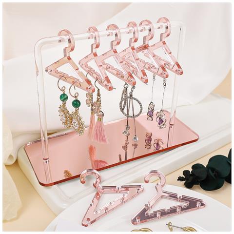 Porta Orecchini Appeso Personalizzato - Elegante Organizzatore Di Gioielli In Pmma Pinkgold - Foto 2