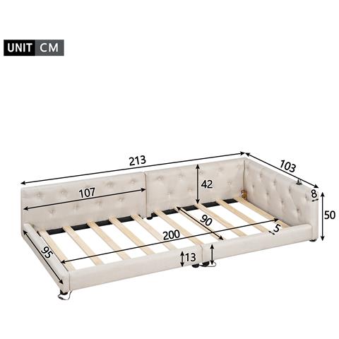 Divano Letto In Lino Con Led, Ricarica Usb/type-c E Schienale Intrecciato - Foto 3