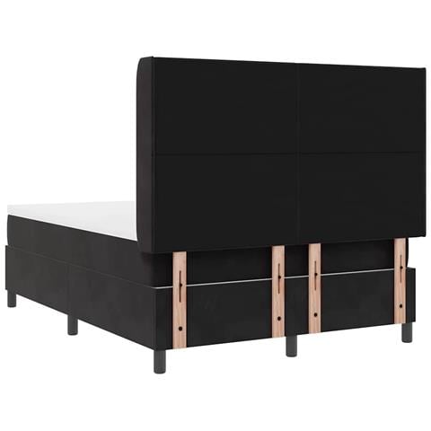 Letto a molle con materasso Nero 140 x 200 cm Velluto - Foto 9