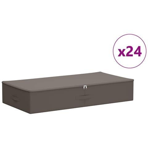 Scatola di Stoccaggio 24 pcs Grigio 100 x 50 x 18 cm - Foto 1