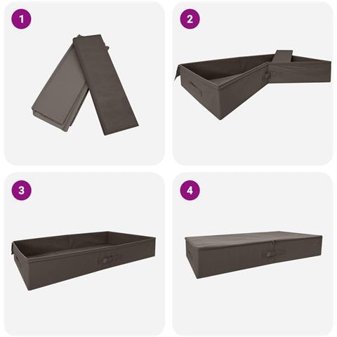 Scatola di Stoccaggio 24 pcs Grigio 100 x 50 x 18 cm - Foto 9