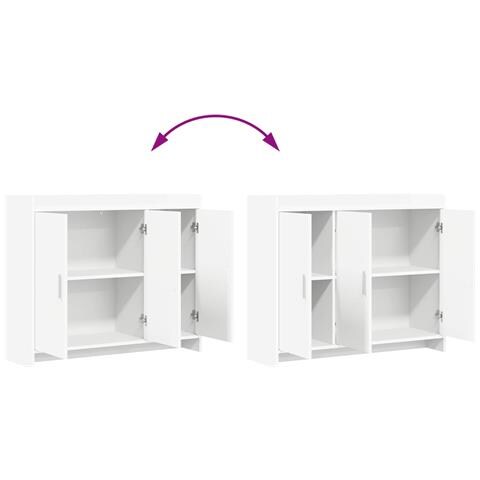 Credenza Bianco 98,5 x 33 x 80 cm Legno ingegnerizzato - Foto 9