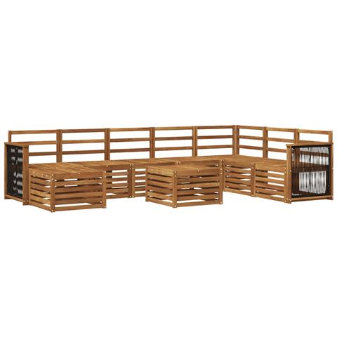 Set di divani da esterno 7 pcs Naturale - Foto 1