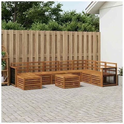 Set di divani da esterno 7 pcs Naturale - Foto 2