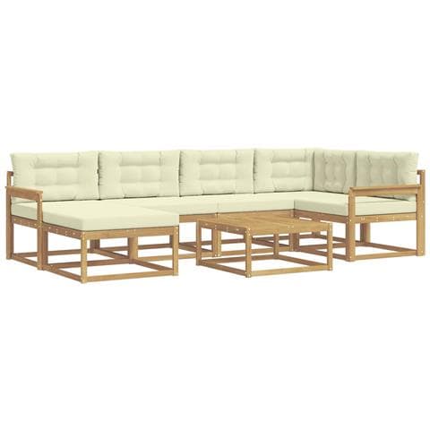 Set di divani da esterno 7 pcs Bianco e Crema - Foto 1
