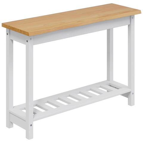 Tavolo consolle con lo scaffale EKAI Bianco 112 x 35 x 76 cm - Foto 1