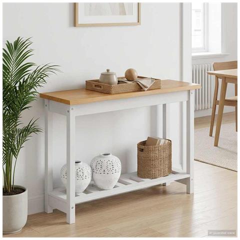 Tavolo consolle con lo scaffale EKAI Bianco 112 x 35 x 76 cm - Foto 2