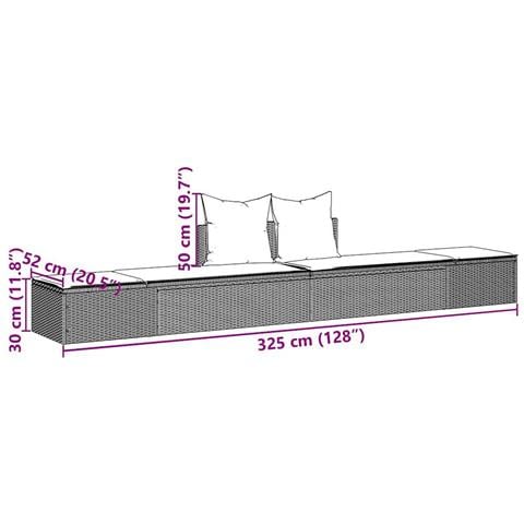 Lettino prendisole doppio con Cuscini in Polyrattan Nero - Foto 9