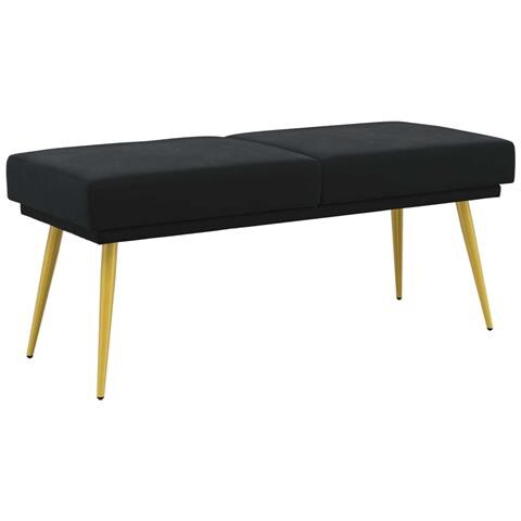 Panchina a doppio strato Nero 120 x 45 x 46 cm Velluto - Foto 1