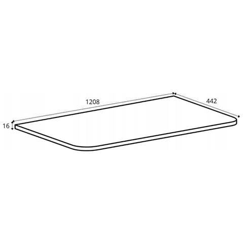Piano lavabo 120 cm, Arrotondato, Nero opaco, per lavabo da appoggio, LINEA - Foto 2