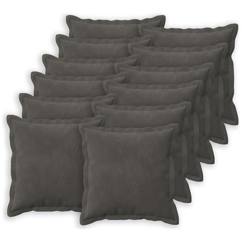 Cuscino con cuscino HOUTEN 12 pz Grigio Scuro Velluto - Foto 1