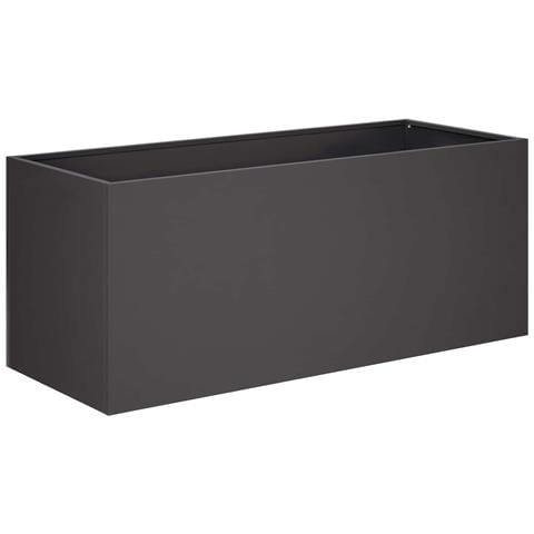 Vaso da giardino Nero 80 x 40 x 40 cm Acciaio laminato a freddo - Foto 1