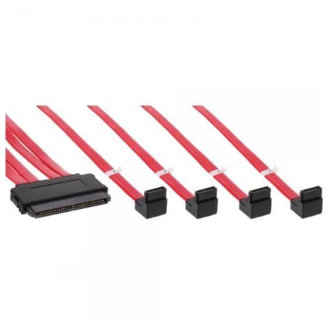 cavo sas, sff-8484 maschio / 4x hdd sata l-form 7pin maschio angolato 90°, 0,5m - Foto 1