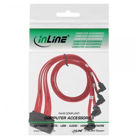 cavo sas, sff-8484 maschio / 4x hdd sata l-form 7pin maschio angolato 90°, 0,5m - Foto 2