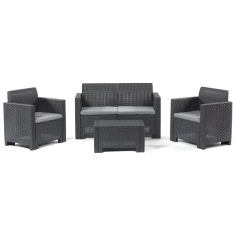 Salotto Giardino 4 Posti Nebraska In Polipropilene Rattan Colore White - Foto 1