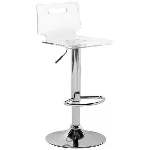 Set Di 2 Sgabelli Da Bar In Plastica Trasparente Color Bianco Malta - Foto 19