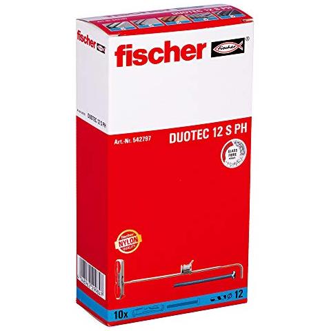 DUOTEC 12 S - Tasselli a leva PH con viti troncoconica, Per Il fissaggio Di Guardaroba, Armadi, Piastre in stoffa, 10 pezzi N. 542.797, grigio / rosso - Foto 1