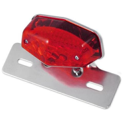 Fanale Porta Targa Metallo Posteriore Led Moto Omologato Luce Targa Stop Cromo - Foto 1
