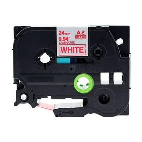 Cassetta Nastro Tz-252 Tze-252 Compatibile Brother Laminato Testo Rosso Su Bianco 24mmx8mt Tz252 Laminato Alta Qualita' - Foto 1