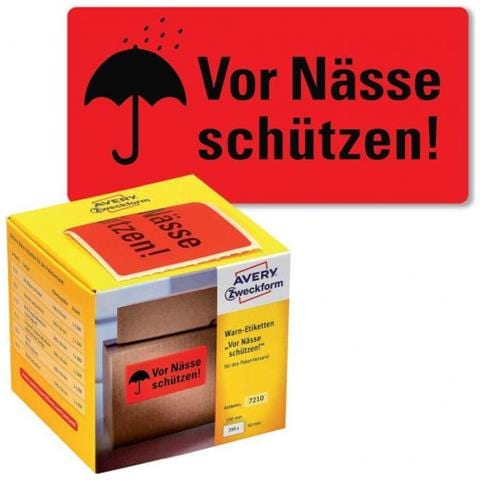 Zweckform Etikettenrolle ""vor Nsse Schtzen!"" Neonrot, Fr Eine Sichere Paketkennzeichnung - 1 Stck (7210) - Foto 2