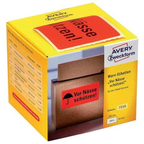 Zweckform Etikettenrolle ""vor Nsse Schtzen!"" Neonrot, Fr Eine Sichere Paketkennzeichnung - 1 Stck (7210) - Foto 1