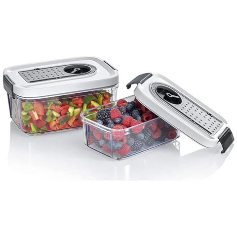 Zb3618 Set Di 2 Contenitori Senza Bpa Con Valvola Del Vuoto - Capacità 0,75 L E 1,5 L - Conserva Aromi - Foto 1