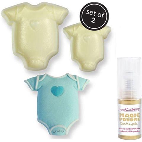 Stampi Per Dolci X 2 Body Bambino + Polvere Alimentare Dorato - Foto 1