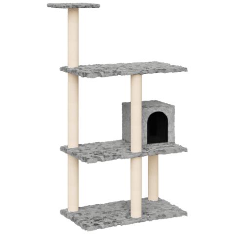 Albero Per Gatti Con Tiragraffi In Sisal Grigio Chiaro 119 Cm - Foto 1