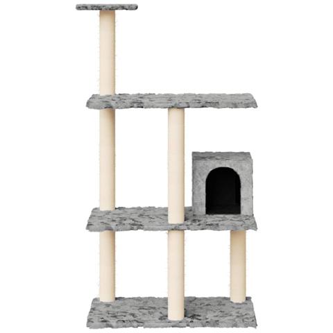 Albero Per Gatti Con Tiragraffi In Sisal Grigio Chiaro 119 Cm - Foto 2