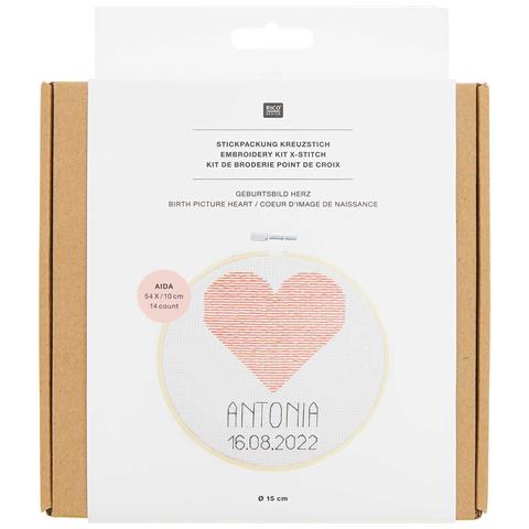 Kit Ricamo Nascita Cuore - Foto 1