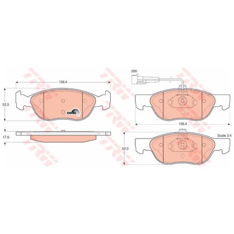 Pattini Freno Fiat Bravo /brava /marea T.t (96->) 1 Gdb1290 - Foto 1