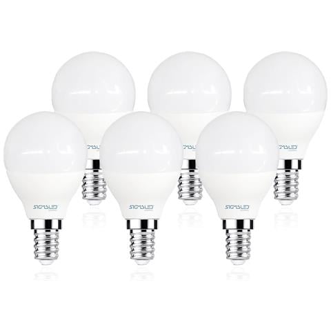 Lampadina Led E14 6w (equivalente 40w) - Luce Bianca Naturale 4000k - 480 Lumen - Classe Energetica A+ - Attacco Piccolo E14 - Pack 6 Pezzi - Mini Globo P45 - Foto 1