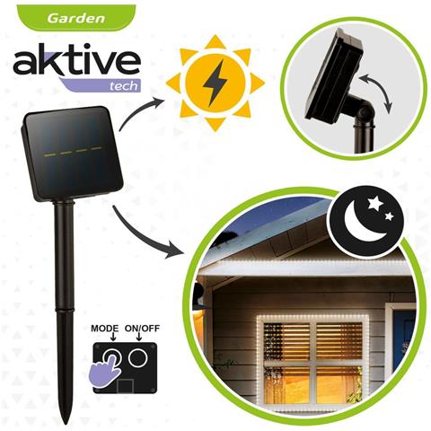 Striscia Di Luci Aktive Led Bianco Giardino 3 M (6 Unità) - Foto 2