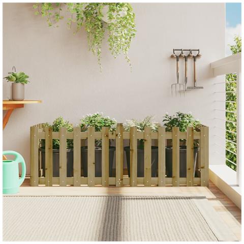 Fioriera Da Giardino Recinzione 150x50x50cm In Pino Impregnato - Foto 1