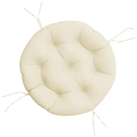 Cuscino Rotondo Crema 60x11 Cm In Tessuto Oxford - Foto 2
