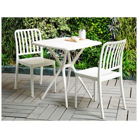 Set Di 2 Sedie Da Giardino Bianco Sersale - Foto 1