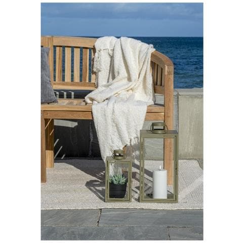 Lanterna Corfu - Argento - Metallo - 19,5x19,5x40 Cm - Foto 2