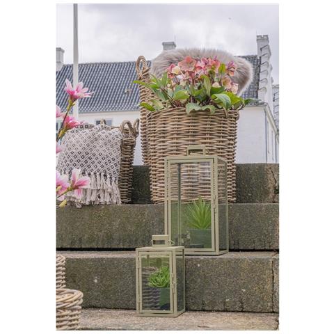 Lanterna Corfu - Argento - Metallo - 19,5x19,5x40 Cm - Foto 7