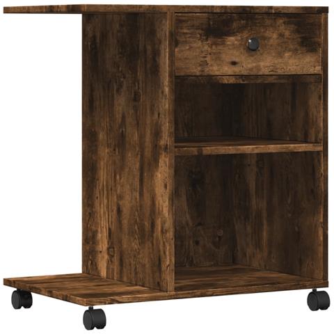 Supporto Per Stampante Con Ruote Rovere Fumo 60x40x68,5 Cm - Foto 2