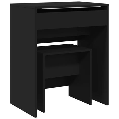 Toeletta E Sgabello Nero 60x40x113,5 Cm - Foto 2