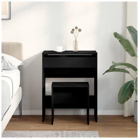 Toeletta E Sgabello Nero 60x40x113,5 Cm - Foto 3